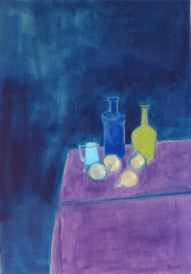 绘画 标题为“Nature morte 2” 由Bénédicte Basili, 原创艺术品, 油 安装在木质担架架上