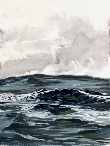 Peinture intitulée "Houle # 3" par Gaele Flao, Œuvre d'art originale, Huile Monté sur Panneau de bois