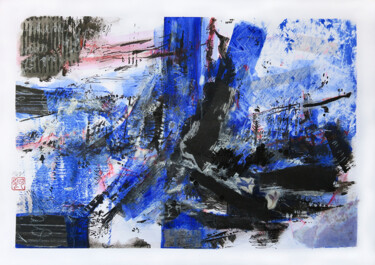 Peinture intitulée "BLUE_1" par Meiun Caroline Maby, Œuvre d'art originale, Acrylique