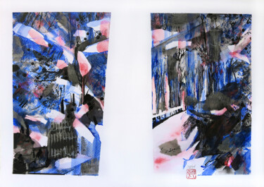 Peinture intitulée "BLUE_2" par Meiun Caroline Maby, Œuvre d'art originale, Acrylique