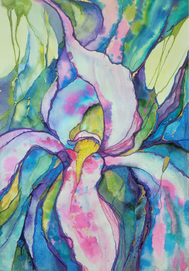绘画 标题为“"Iris. Blooming"” 由Inna Kondratieva, 原创艺术品, 水彩