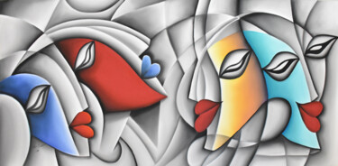 Pittura intitolato "Mi sento più forte…" da Hani Badawi Leo, Opera d'arte originale, Acrilico Montato su Telaio per barella…