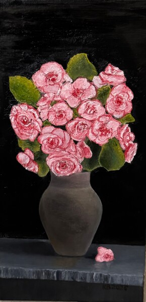 绘画 标题为“Red begonias” 由Vladimir Kolokolzew, 原创艺术品, 油