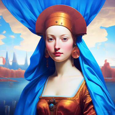 数字艺术 标题为“Portrait Vector N18…” 由Marco Victorino, 原创艺术品, AI生成的图像