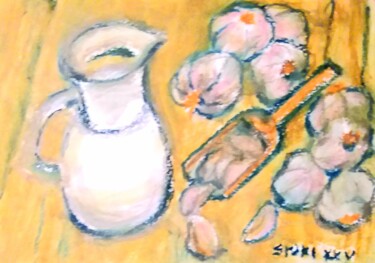 绘画 标题为“Tetes et gousses d'…” 由Slobodan Spasojevic (Spaki), 原创艺术品, 粉彩