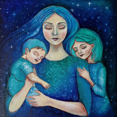 The amulet Schilderij getiteld "The amulet" door Nadezhda Opekunova (Lillas Art), Origineel Kunstwerk, Olie