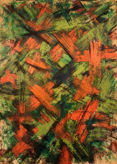 Painting titled "Crossover on paper" by Lucie Dehli, Original Artwork, Acrylic