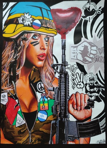 Pittura intitolato "Paix" da Thibault Blandel, Opera d'arte originale, Acrilico