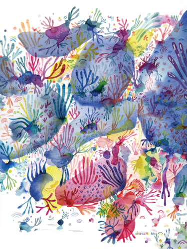 绘画 标题为“Micro jardin N°7” 由Eva Girardeau, 原创艺术品, 水彩