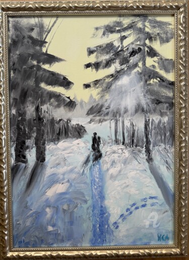 Painting titled "Winter" by Isa Elixir, Original Artwork, Oil