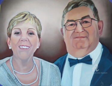 图画 标题为“Duo portraits” 由Anne Degremont, 原创艺术品, 粉彩