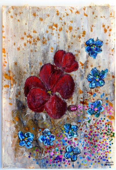 Malerei mit dem Titel "Flowers 004" von Pedro Gabiola Belasco, Original-Kunstwerk, Acryl