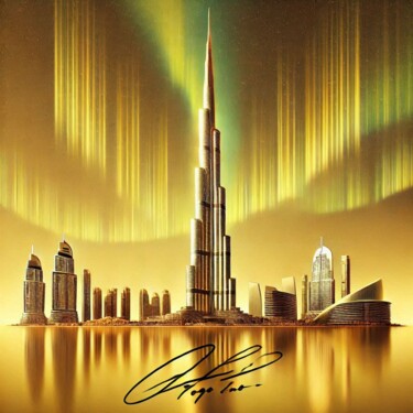 Arts numériques intitulée "Burj Khalifa 11" par Rogo Lino, Œuvre d'art originale, Image générée par l'IA