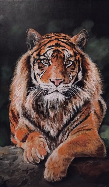 Seriousness Peinture intitulée "Seriousness" par Monika Brzezicka, Œuvre d'art originale, Acrylique Monté sur artwork_cat.