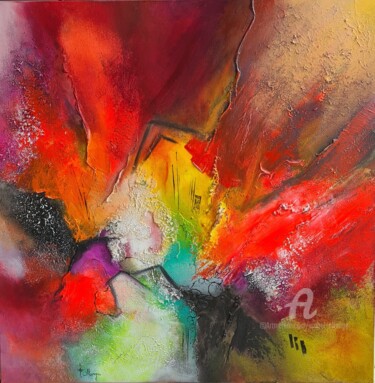Peinture intitulée "Flamboyance" par Isabel Ollange, Œuvre d'art originale, Acrylique Monté sur Châssis en bois