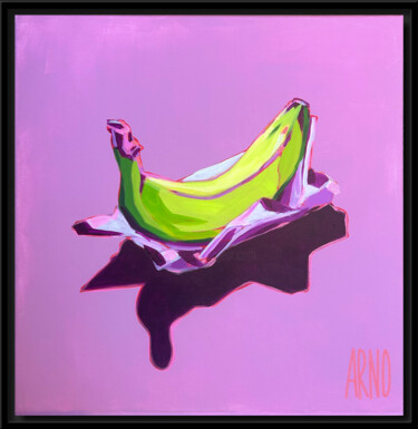 Ζωγραφική με τίτλο "banane" από Arnaud Jeuland, Αυθεντικά έργα τέχνης, Ακρυλικό Τοποθετήθηκε στο Ξύλινο φορείο σκελετό
