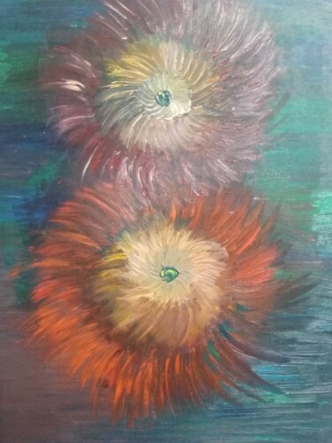 Peinture intitulée "Dmuchawce" par Barbara Zaleska, Œuvre d'art originale, Huile