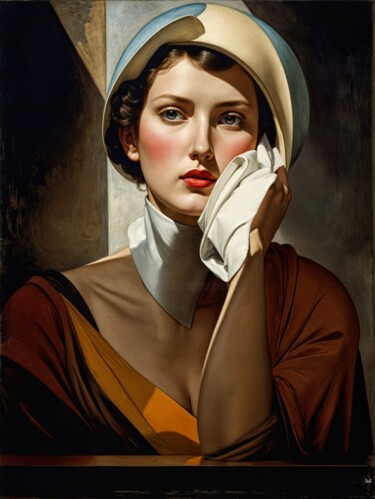 Arts numériques intitulée "ATTENTE (60CM X 40C…" par Nictsi Khamira, Œuvre d'art originale, Peinture numérique