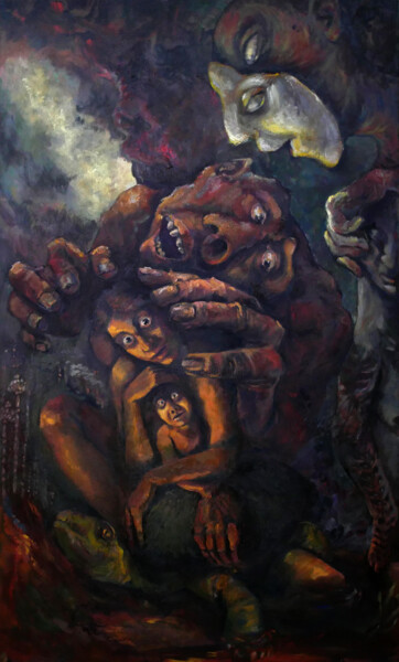 "Interwoven" başlıklı Tablo Maryam Bagheri tarafından, Orijinal sanat, Petrol Ahşap Sedye çerçevesi üzerine monte edilmiş