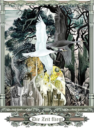 数字艺术 标题为“Die Zeit fliegt!” 由Konstantin Avdeev, 原创艺术品, 数字油画