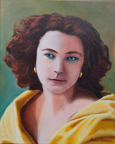 Portrait de Sarah Bernhardt d'après Nadar Malarstwo zatytułowany „Portrait de Sarah B…” autorstwa Arnaud Montenon, Oryginalna praca, Olej Zamontowany na Drewniana ram…