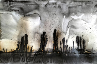 Peinture intitulée "The last forest" par Joany Régibier, Œuvre d'art originale, Aquarelle