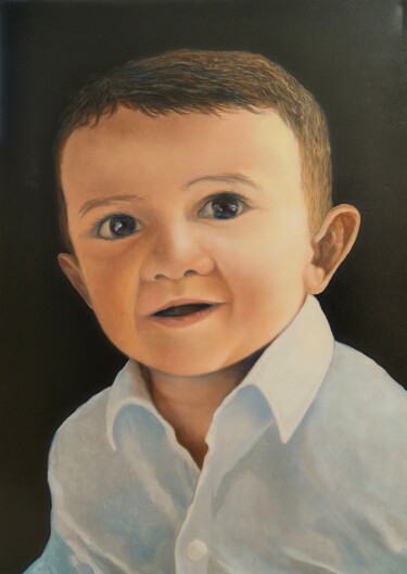 Pittura intitolato "Ritratto #01" da Gabriele Plastina, Opera d'arte originale, Olio Montato su Telaio per barella in legno