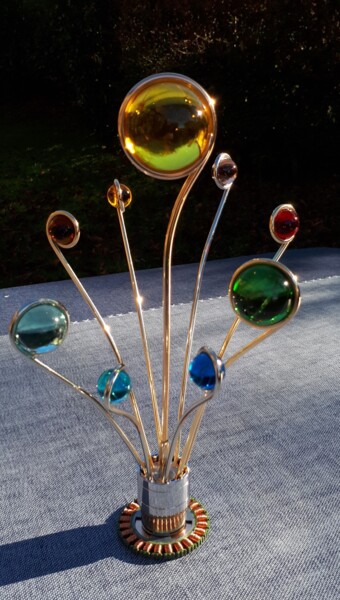 "Exoplanètes florale…" başlıklı Heykel Frédéric Letrun tarafından, Orijinal sanat, Metaller