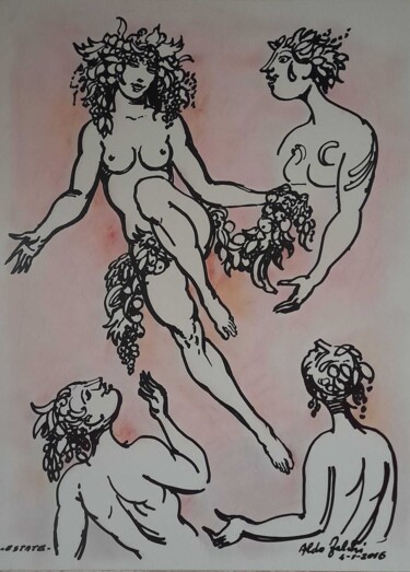 L'estate - Summer 印花与版画 标题为“L'estate - Summer” 由Aldo Falchi, 原创艺术品, 数字打印 安装在其他刚性面板上