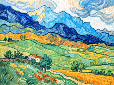 数字艺术 标题为“Mountainous Landsca…” 由Sergei Gundorov, 原创艺术品, 数字油画