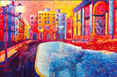 Peinture intitulée "La Fontaine de l'Am…" par Nicole Azoulay, Œuvre d'art originale, Acrylique Monté sur Châssis en bois
