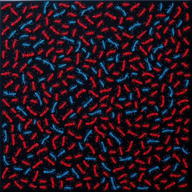 Parallel Harmony: Red and Blue Ants Digital Arts titled "Parallel Harmony: R…" by Alberto Capitani, Original Artwork, AI generated image