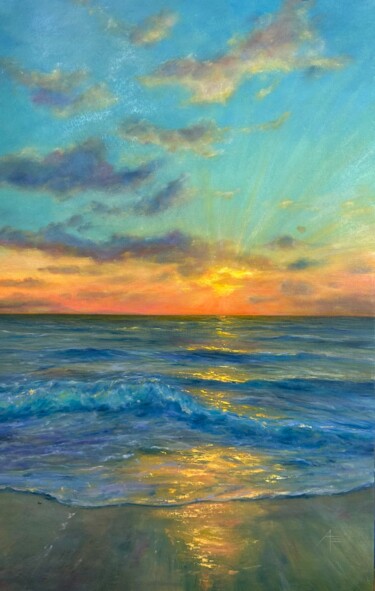 Painting titled "The sky is the colo…" by Anna Evtushenko, Original Artwork, Oil