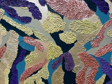 Скульптура под названием "Purple Gold Ayawaska" - Evgenia Yunak, Подлинное произведение искусства, Акрил Установлен на Дерев…