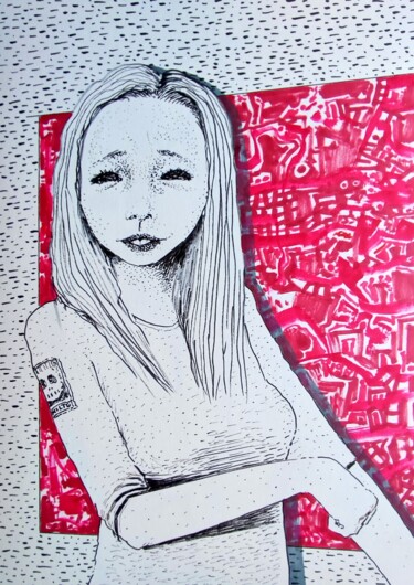 Zeichnungen mit dem Titel "Spontaneous illustr…" von Milto Sideris, Original-Kunstwerk, Marker