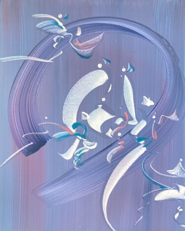 Painting titled "RENDEZ-VOUS" by Delphine Bernard, Original Artwork, Acrylic Mounted on Wood Stretcher frame