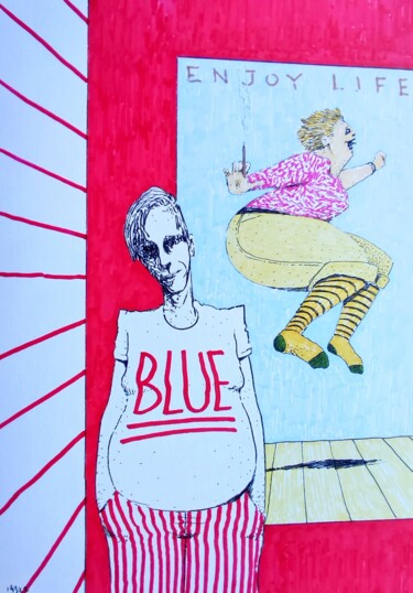 Dessin intitulée "Spontaneous illustr…" par Milto Sideris, Œuvre d'art originale, Marqueur