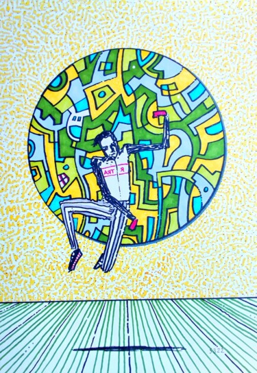 Desenho intitulada "Spontaneous illustr…" por Milto Sideris, Obras de arte originais, Marcador
