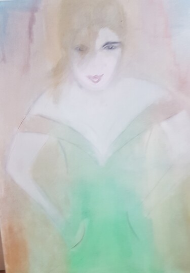 Peinture intitulée "Baby Doll" par Maryse Faroux-Petiteau, Œuvre d'art originale, Pastel Monté sur Châssis en bois