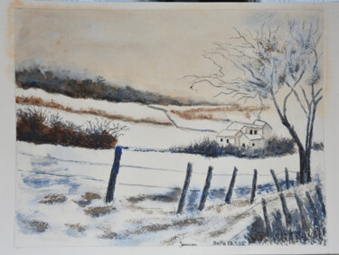Schilderij getiteld "Janvier" door Bernard Pothier, Origineel Kunstwerk, Aquarel