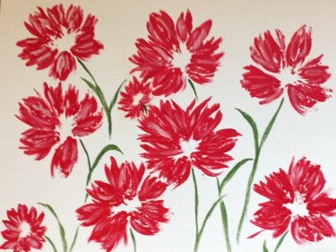 Pittura intitolato "Fiori Rossi" da Antonino Geraci, Opera d'arte originale, Acrilico