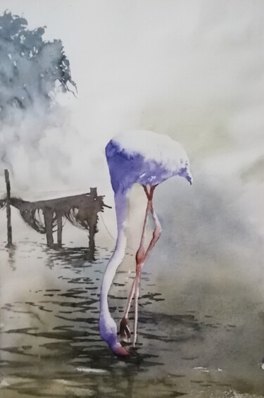 绘画 标题为“Fenicottero 1” 由Ugo Vistosi, 原创艺术品, 水彩
