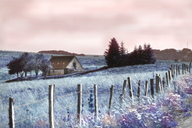 Arts numériques intitulée "l'herbe bleue" par Gerard Jeanjean, Œuvre d'art originale, Peinture numérique