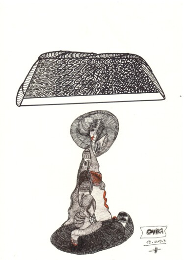Tekening getiteld "Ovika" door Victoria Fadhila Abessi, Origineel Kunstwerk, Inkt