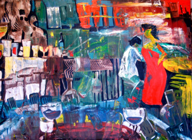 Painting titled "Woman In Red" by James Lavott, Original Artwork, Oil