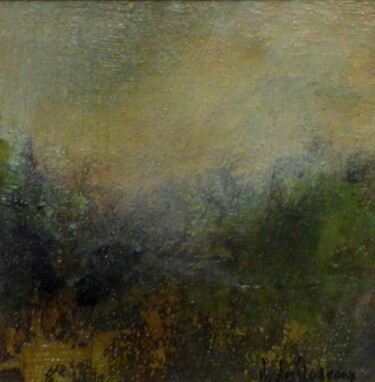 Paysage Imaginaire Miniature 34 Pittura intitolato "Paysage Imaginaire…" da Bernard Des Roseaux, Opera d'arte originale, Olio Montato su Pannello di legno