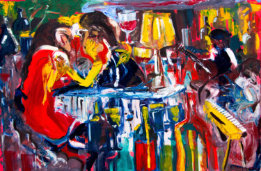 Painting titled "Let's Pay And Go" by James Lavott, Original Artwork, Oil