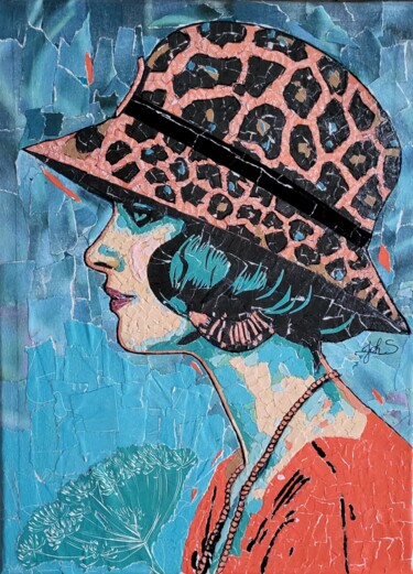 Charlie Collages intitulée "Charlie" par Johs, Œuvre d'art originale, Collages Monté sur Châssis en bois