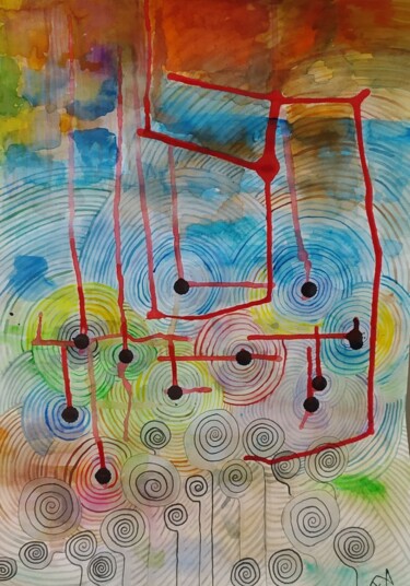 Threads of life 제목이 "Threads of life"인 미술작품 Aleksandra Filli로, 원작, 수채화
