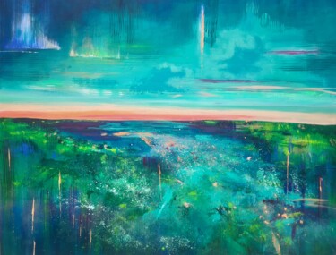 「Come with me」というタイトルの絵画 Markéta Konrádによって, オリジナルのアートワーク, アクリル ウッドストレッチャーフレームにマウント